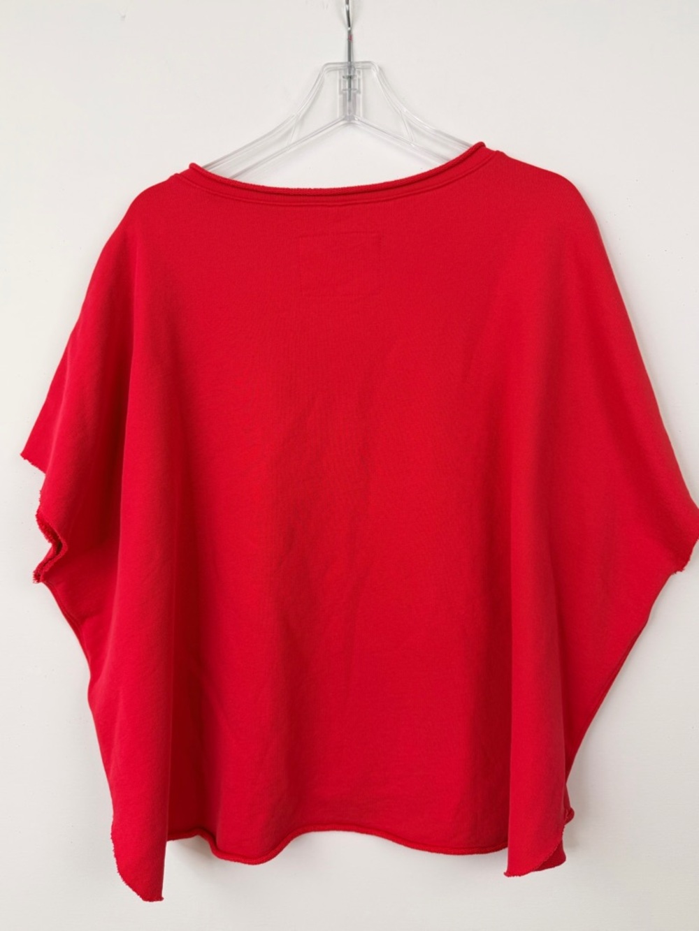 FRANK & EILEEN Red Triple Fleece Olive Capelet.Sweatshirt O/S Rare Color $238 - Picture 4 of 8